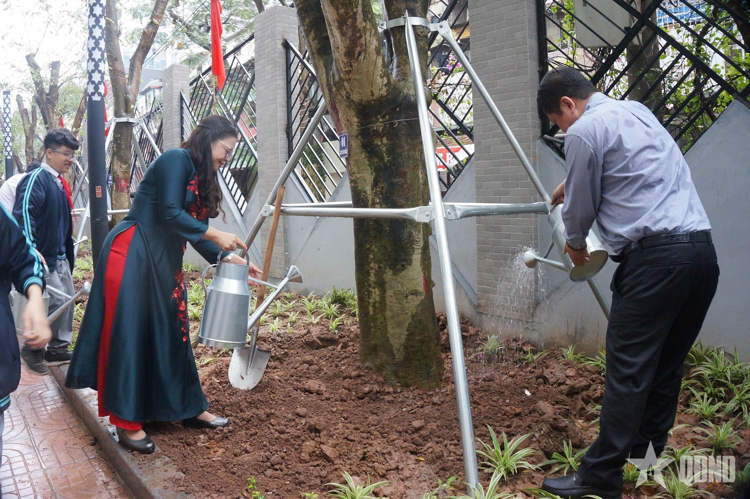 Rộn ràng Tết trồng cây ở Trường THCS Giảng Võ 2